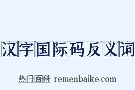 汉字国际码反义词是什么意思的图片